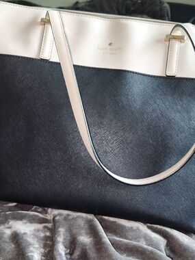 Rehab-Kate Spade Two-Tone Black and Cream Tote Bag